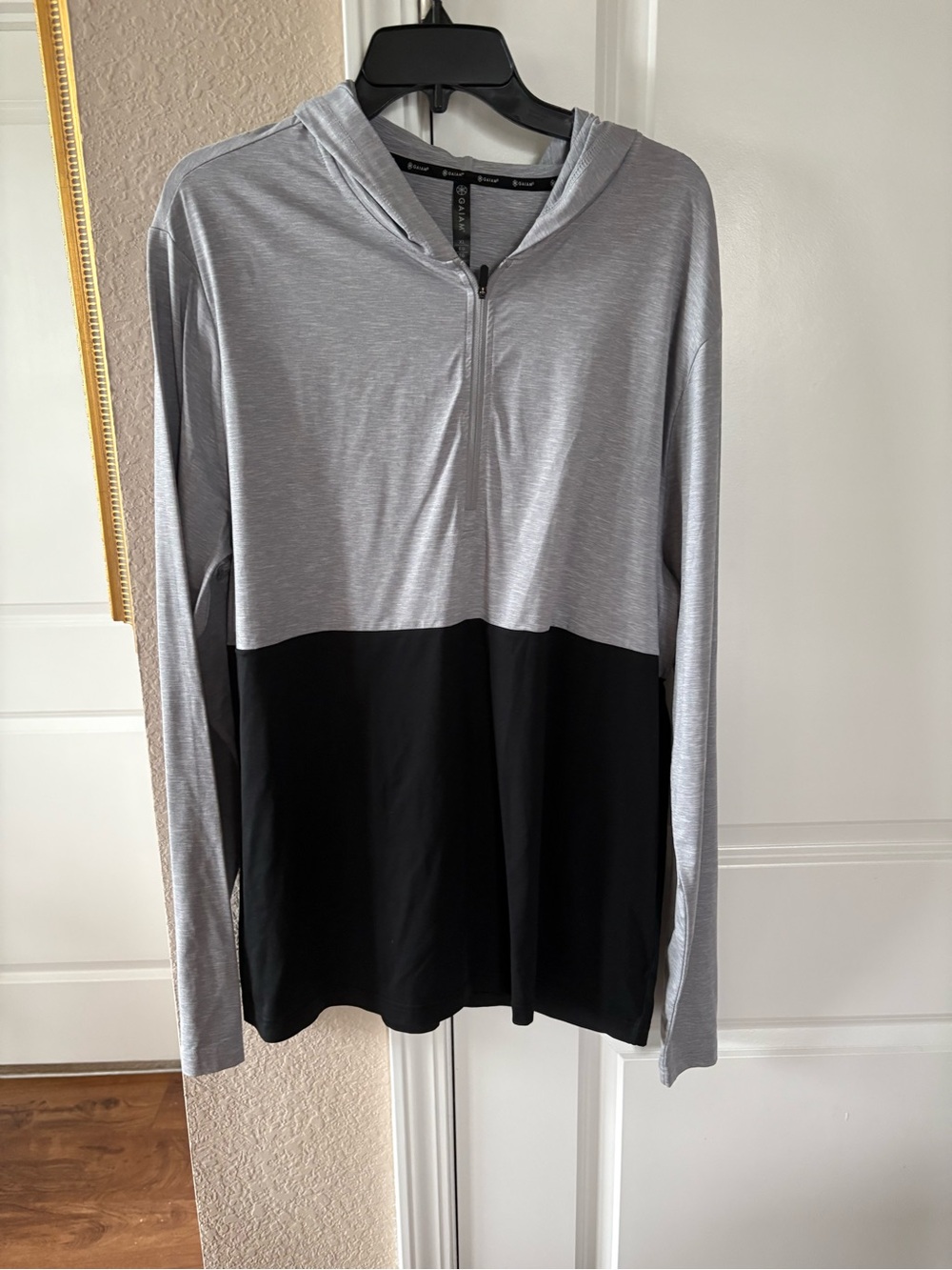 GAIAM Gray and Black Zip Hoodie